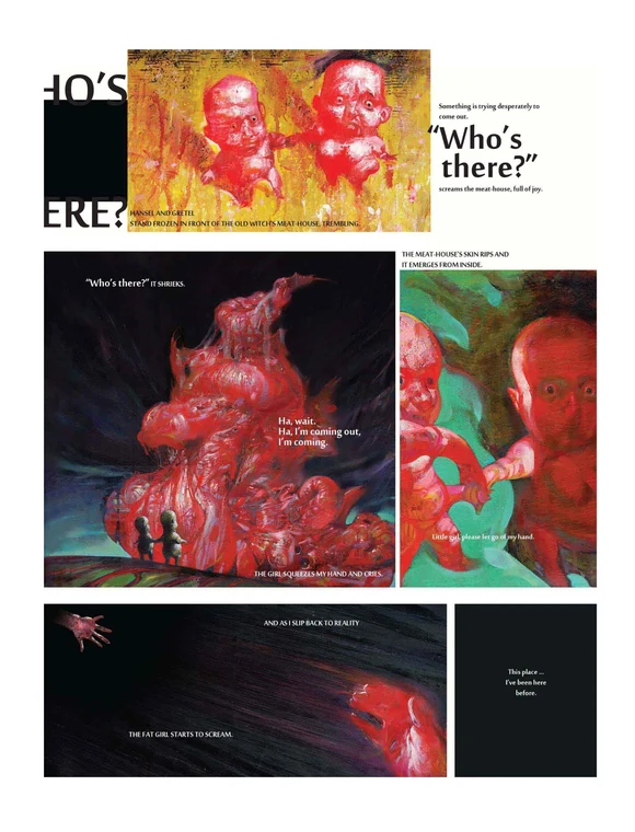 Painted graphic narrative page