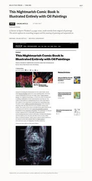 VICE article — This Nightmarish Comic Book Is Illustrated Entirely with Oil Paintings